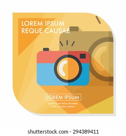 camera flat icon with long shadow