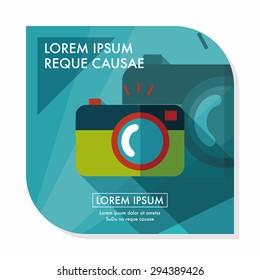 camera flat icon with long shadow