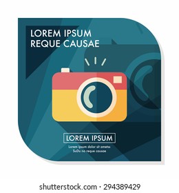 camera flat icon with long shadow