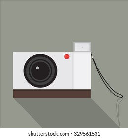 Camera flat icon with long shadow