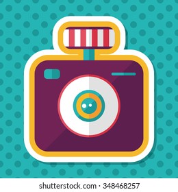 camera flat icon with long shadow