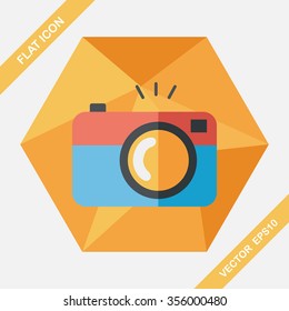 camera flat icon with long shadow