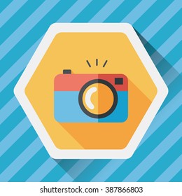 camera flat icon with long shadow