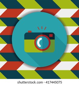 camera flat icon with long shadow
