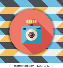 camera flat icon with long shadow