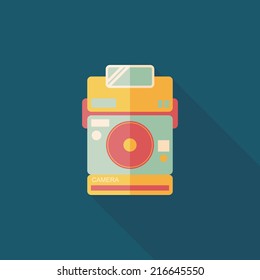 camera flat icon with long shadow,eps10