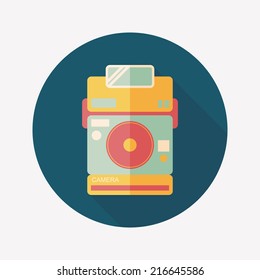 camera flat icon with long shadow,eps10