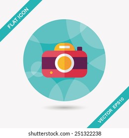 camera flat icon with long shadow,eps10