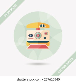 camera flat icon with long shadow,eps10