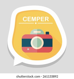camera flat icon with long shadow,eps10