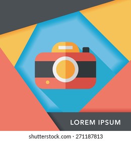 camera flat icon with long shadow,eps10