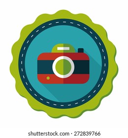 camera flat icon with long shadow,eps10