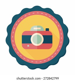 camera flat icon with long shadow,eps10