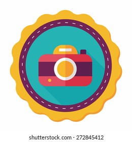 camera flat icon with long shadow,eps10
