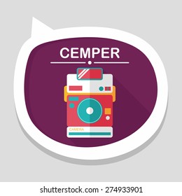 camera flat icon with long shadow,eps10