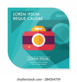 camera flat icon with long shadow,eps10