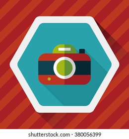 camera flat icon with long shadow,eps10