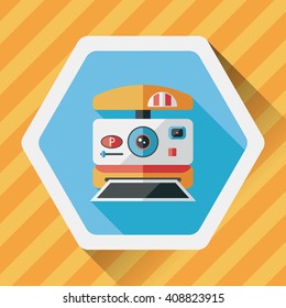 camera flat icon with long shadow,eps10