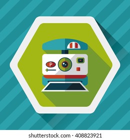 camera flat icon with long shadow,eps10