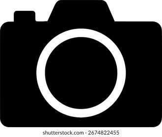 Camera Flat Icon | Minimalist Black and White Vector Illustration, Perfect for Web, Mobile, App, UI Design, Digital Projects, and Graphic Design.