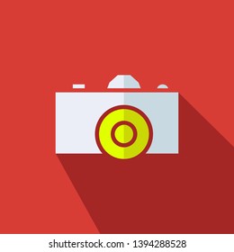 Camera flat icon - Modern camera flat sign vector - Illustration