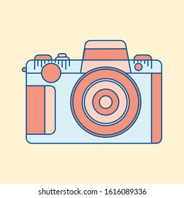 Camera flat icon - From Multimedia, Camera and Photography icons set. Vector template illustration.