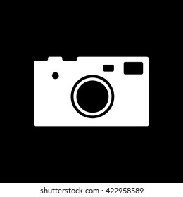 Camera Flat Icon On Black Background