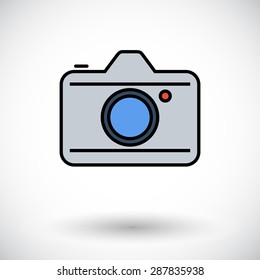 Camera. Flat icon on the white background for web and mobile applications. Vector illustration.