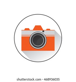 Camera flat icon on white background. Vector illustration.
