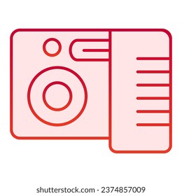 Kamera-Flachsymbol. Fotokamera-rote Symbole im trendigen, flachen Stil. Das Design des Farbverlaufs für Fotografie wurde für Web und App entwickelt. EPS10