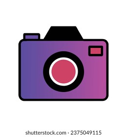 Camera flat icon, photographic icon design, vector illustration isolated on white background