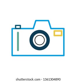 Camera flat icon. photographic camera. photo camera icon on white background - Vector. eps10