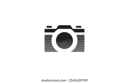 Icono plano de la cámara. logotipo de la Fotografía, Ilustración vectorial del icono del logotipo de la cámara