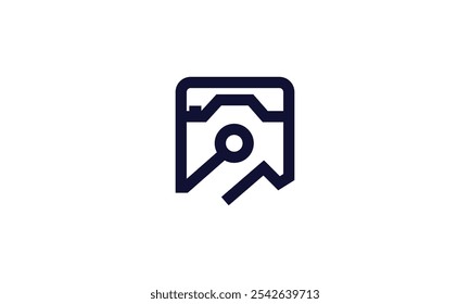 Icono plano de la cámara. logotipo de la Fotografía, Ilustración vectorial del icono del logotipo de la cámara