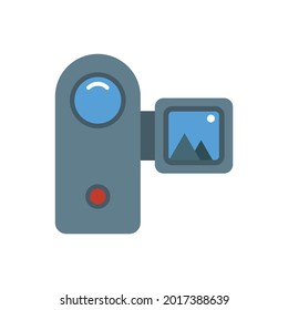 Empresa de cámara, TI - icono relacionado con la tecnología de la información, de color, de estilo plano en un vector EPS de fondo blanco