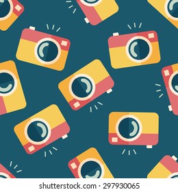 camera flat icon seamless pattern background