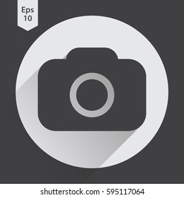 Camera Flat Icon. Simple Sign Of Technology. Vector Illustration Isolated On Colored Background