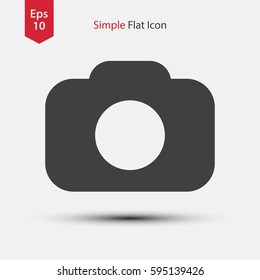 Camera Flat Icon. Simple Sign Of Technology. Vector Illustration Isolated On Colored Background