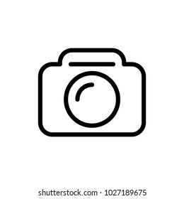 Camera flat icon. Single high quality outline symbol of info for web design or mobile app. Thin line signs of chat for design logo, visit card, etc. Outline logo of video.