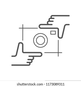 Camera flat icon. Single high quality symbol of info for web design or mobile app. Thin line signs of chat for design logo, visit card, etc. Outline logo of video.