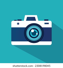 Camera flat icon, camera vector art, camera icon, flat design, camera vector art and illustration