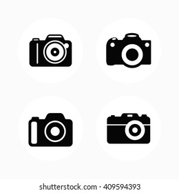 Camera Flat icon Vector with Four Variations

