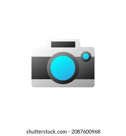 Camera With Flat Icon Vector Illustration