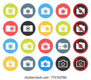 camera flat icons