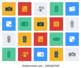 Camera flat icons set - Camera modern flat sign vector illustration collection - vector