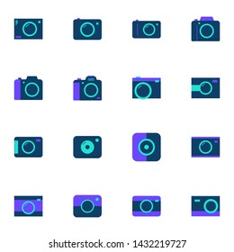 camera flat icons set. simple sylish flat icons vector illustration