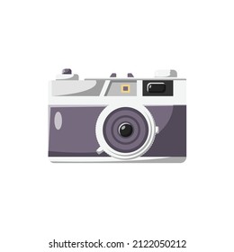 Camera Flat Illustration. Clean and Shiny Icon Design Elements with Shadow on Isolated White Background