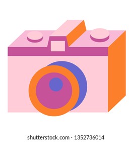 camera flat illustration on white