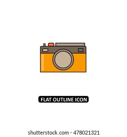 Camera flat line icon