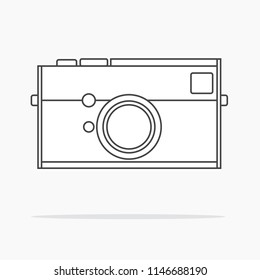 camera flat out line icon vector for website and advertising
